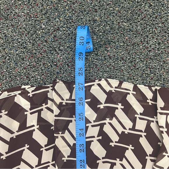 J. Crew Brown & Cream Houndstooth Pattern High-Waisted Midi Modest Skirt Sz L - Picture 12 of 12